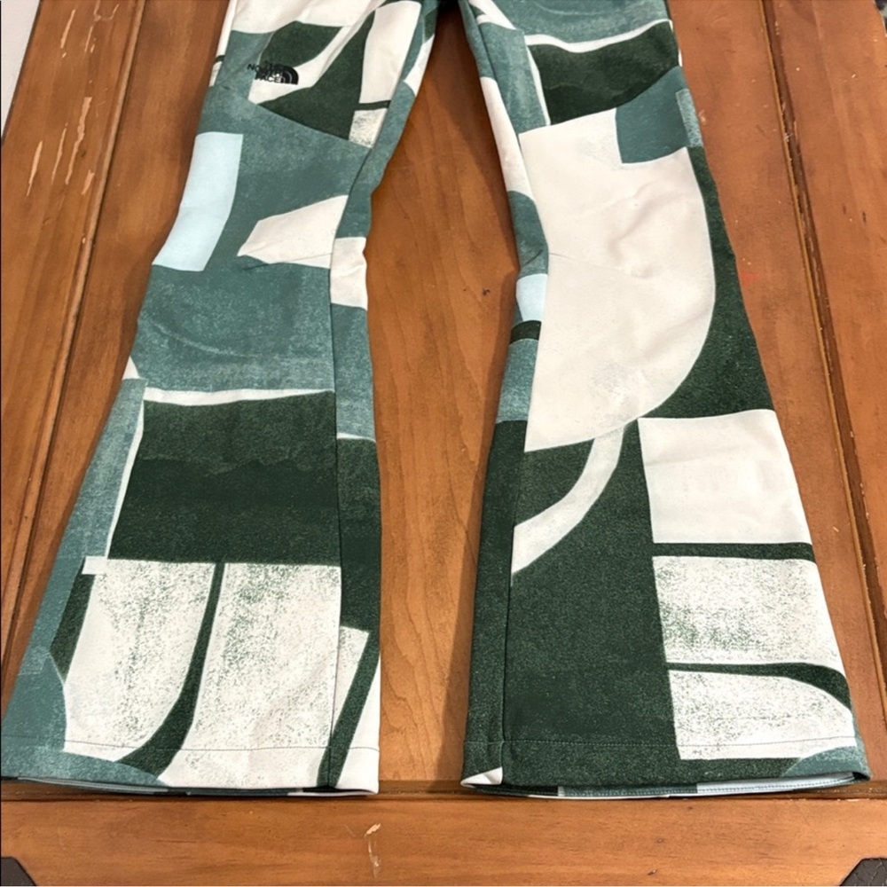 The North Face Green and White Abstract Flare Pants